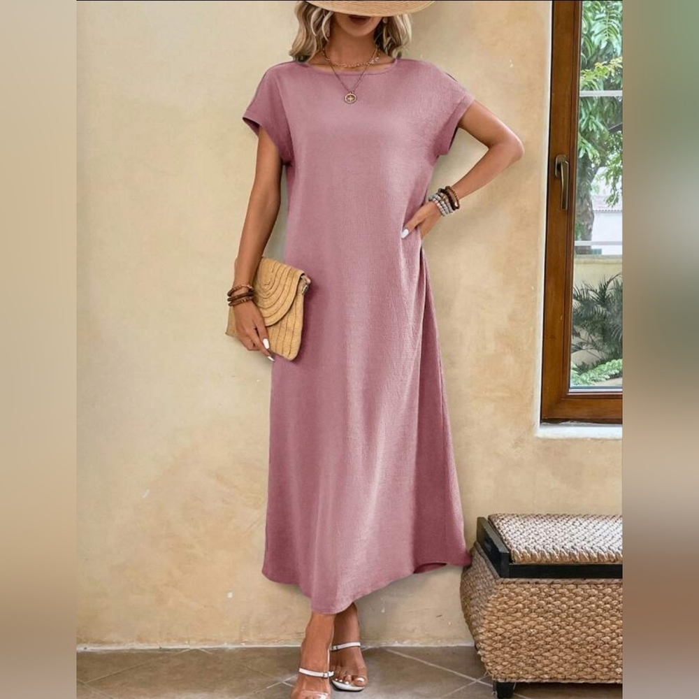 Emery Rose Scoop Neck Loose Fit Dress